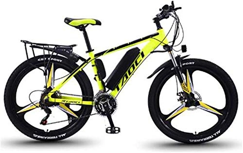 Electric Mountain Bike : High-speed 26'' Electric Mountain Bike with Removable Large Capacity Lithium-Ion Battery (36V 350W 8Ah) Dual Disc Brakes for Outdoor Cycling Travel Work Out ( Color : Black Yellow , Size : 30 Speed )