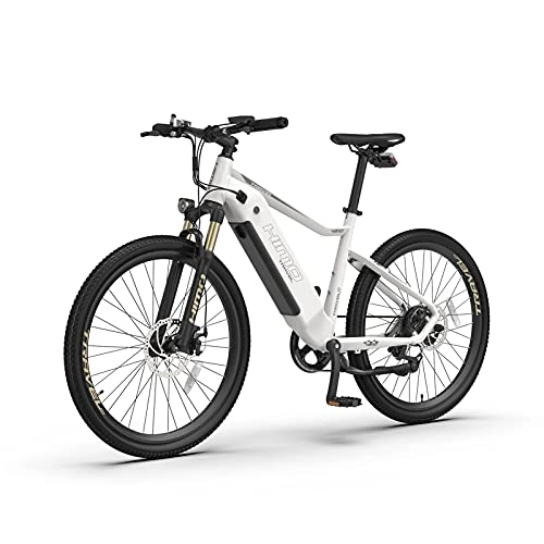 Electric Mountain Bike : HIMO C26 Electric Bicycle, 48V / 10Ah Removable Lithium-Ion Batteries, 26" Electric Bikes with 250W Motor, Dual Disc Brakes, Professional Shimano 7 Speed Gears, CE Certified (White)