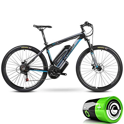 Electric Mountain Bike : HJHJ Adult electric mountain bike 3 kinds of riding mode 5 electric power assist 24 speed detachable battery (36V10Ah) snow cruiser road motorcycle. Up to 35KM / H, Blue, 26 * 17inch