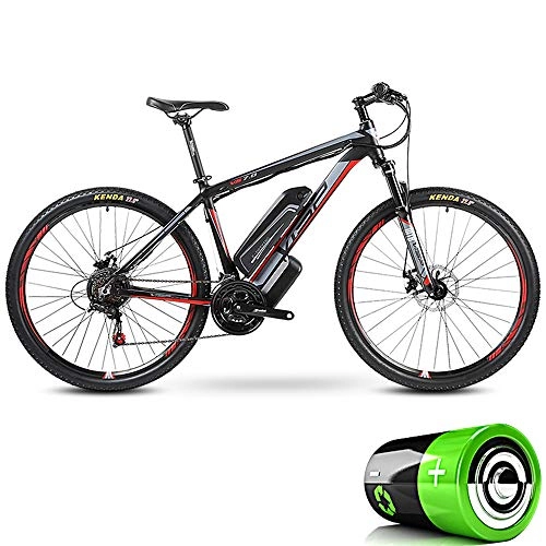 Electric Mountain Bike : HJHJ Adult electric mountain bike 3 kinds of riding mode 5 electric power assist 24 speed detachable battery (36V10Ah) snow cruiser road motorcycle. Up to 35KM / H, Red, 27.5 * 17inch