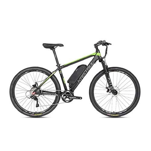 Electric Mountain Bike : HJHJ Electric mountain bike, 36V10AH lithium battery hybrid bicycle, (26-29 inches) bicycle snowmobile 24 speed gear mechanical line pull disc brake three working modes, Green, 29 * 19in