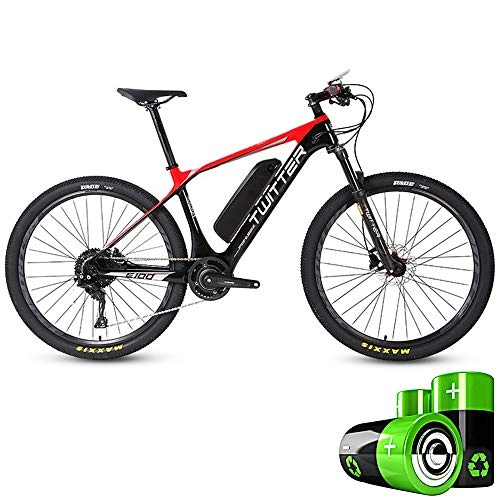 Electric Mountain Bike : HJHJ Electric pedal bicycle adult hybrid mountain bike lithium-ion battery (36V 250W) ultra-light road motorcycle (5 files / 11 speed), Red