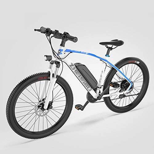 Electric Mountain Bike : HLeoz 26'' Electric Bicycle, Electric Mountain Bike for Adult Female / Male Removable Large Capacity Lithium-Ion Battery 48V 10.4Ah 27 Speed, Blue