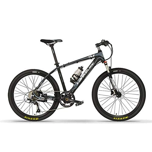 Electric Mountain Bike : HLeoz 26'' Electric Bicycle, Mountain Bikes Dual Full Suspension for Adults 36V 6.8Ah Removable Large Capacity Lithium-Ion Battery 240W 9 Speed Electric Mountain Bike, Black