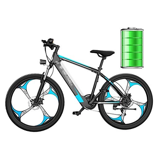 Electric Mountain Bike : HLeoz 26'' Electric Bikes for Adults, Electric Mountain Bike, Large Capacity Lithium-Ion Battery (48V 400W) Supports 25km / 15.5mile Electric Bicycle, Blue