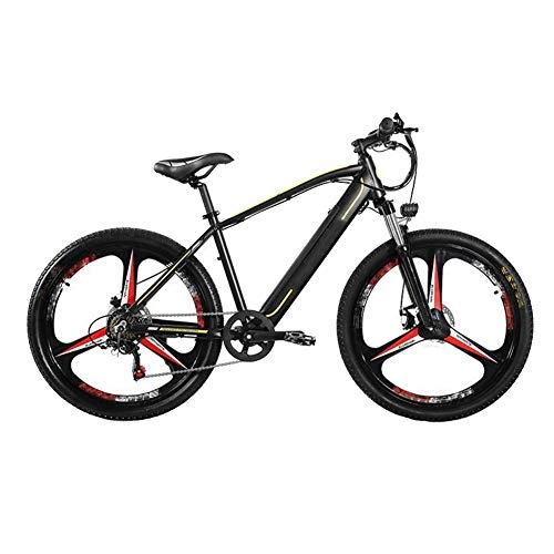 Electric Mountain Bike : HLeoz 26'' Electric Mountain Bike, Electric Bicycle 350W Mountain Bike 48V 9.6Ah Removable Lithium Battery 7 Speed Gear for Adult Female / Male for Mountain Bike Snow Bike, Black A, UK