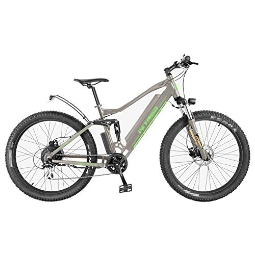 Electric Mountain Bike : HLeoz 27.5'' Electric Mountain Bike, Electric Bicycle for Adult 36V 10Ah / 14Ah Removable Lithium Battery Electric Bike 7 Speed for Sports Outdoor Cycling Travel Commuting, Gray