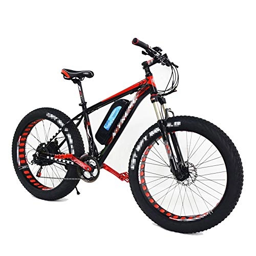 Electric Mountain Bike : HLeoz Fat Tire Snow Bike E-Bike, 26'' Electric Mountain Bike with Removable Large Capacity Lithium-Ion Battery 36V 11.6AH and 21 Speed Transmission Gears and Three Working Modes, UE