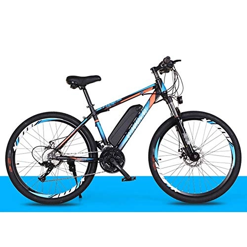 Electric Mountain Bike : HLEZ 26'' Electric Mountain Bike, Electric Bicycle with Removable Large Capacity Lithium-Ion Battery (36V 250W) for Adult Female / Male for Mountain Bike Snow Bike, Blue 1, UK
