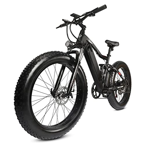 Electric Mountain Bike : HMEI EBike Electric Mountain Bikes for Adults 26'' Electric Bicycle, 48V*750W Ebike with12.8Ah Removable Lithium Battery Moped Cycle, Full Suspension E-MTB 7-Speed Gears (Color : 48V 12.8Ah)