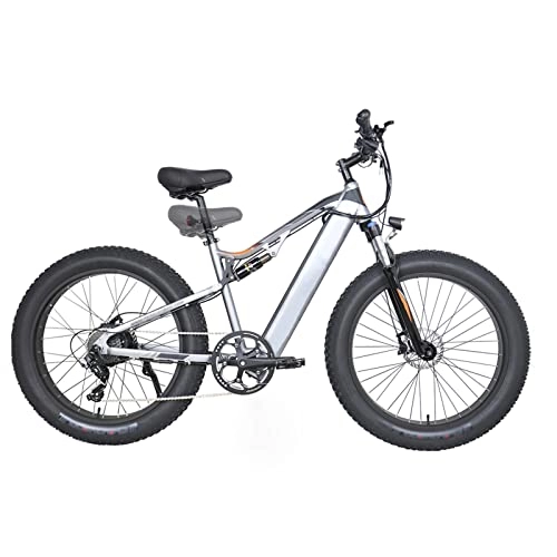 Electric Mountain Bike : HMEI Electric Bike for Adults 750W Electric Mountain Bicycle 26 * 4.0 Fat inch Tire 48V Removable Battery Ebike (Color : Dark Grey, Number of speeds : 9)