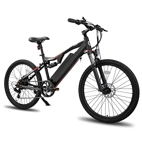 Electric Mountain Bike : HMEI Electric Bikes for Adults Mountain Electric Bike for Adults 250W / 500W 10Ah Wheel Hub Motor Aluminum Frame Rear 7-Speed Electric Bicycle (Color : Black, Size : 250W)