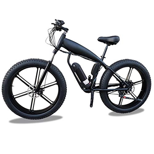 Electric Mountain Bike : HOME-MJJ 26inch Fat Tire E-Bike 48V 400W Electric Mountain Bikes Beach Cruiser Men's Sports City Bicycle 14Ah / 18Ah Large Capacity Lithium Battery (Color : Black, Size : 14Ah)