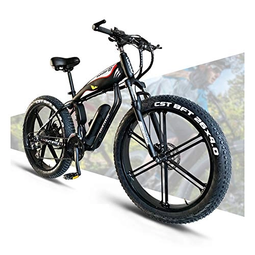 Electric Mountain Bike : HOME-MJJ 48V 14AH 400W Electric Bike 26 '' 4.0 Fat Tire Ebike 30 Speed Snow MTB Electric Adult City Bicycle For Female / Male With Large Capacity Lithium Battery (Color : 48V, Size : 18Ah)