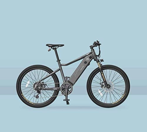 Electric Mountain Bike : HongLianRiven BMX Adult Electric Mountain Bike, 7 Speed 250W Snow Bikes, With HD LCD Waterproof Meter / 48V 10AH Lithium Battery Electric Bicycle, 26 Inch Wheels 5-29 (Color : Grey)