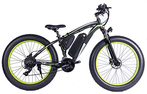 Electric Mountain Bike : HSART 1000W Electric Bicycle, 26" Mountain Bike, Fat Tire Ebike, 48V 13AH Lithium Ion Battery Suspension Fork MTB, Black, Black