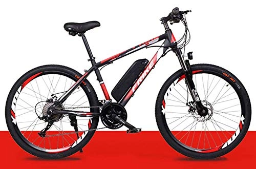 Electric Mountain Bike : HSART 26" All Terrain Shockproof Ebike, Electric Mountain Bike 250W Off-Road Bicycle for Adults, with 36V 10Ah Removable Lithium-Ion Battery Ebikes for Men And Women, Red