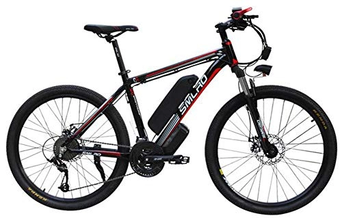 Electric Mountain Bike : HSART 26" Electric Bike for Adults, Ebike with 1000W Motor 48V 15AH Lithium Battery Professional 27 Speed Gear Mountain Bike for Outdoor Cycling, Black