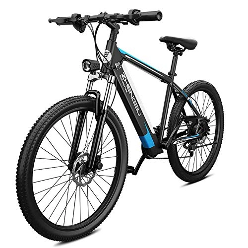 Electric Mountain Bike : HSART 26'' Electric Mountain Bike 48V 400W Removable Large Capacity Lithium-Ion Battery, Ebikes 27 Speed Gear Three Working Modes(Blue)