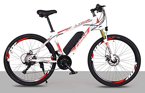 Electric Mountain Bike : HSART Electric Bikes for Adult, 26" Magnesium Alloy Ebike Bicycles All Terrain Shockproof, 36V 250W 10Ah Removable Lithium-Ion Battery Mountain Ebike for Men Women, White