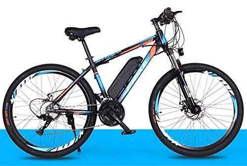 Electric Mountain Bike : HSART Electric Mountain Bike for Adults, 250W Ebike 26" Bicycles All Terrain Shockproof, 36V 10Ah Removable Lithium-Ion Battery Mountain Bicycle for Men Women, Blue