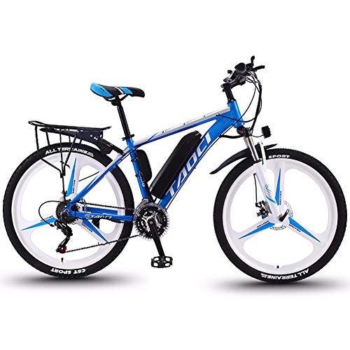 Electric Mountain Bike : HSTD 26'' Electric Mountain Bike - Dual Disc Brakes Electric Bicycle, Three Working Modes, Removable Large Capacity Lithium-Ion Battery (36V 350W), 27 Speed Shifter, Electric City Bike Blue-O