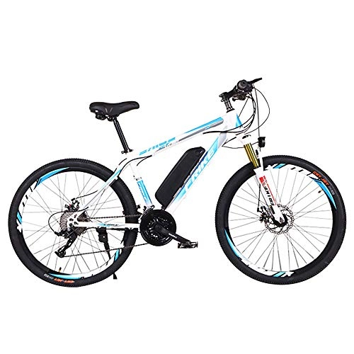 Electric Mountain Bike : Huaatiear Electric Bikes for Adult Magnesium Alloy Moped Spoke Rim Ebike All Terrain 26" 36V 250W Lithium-Ion Battery Mountain Ebike for Mens Outdoor Cycling Travel Work Out, Blue