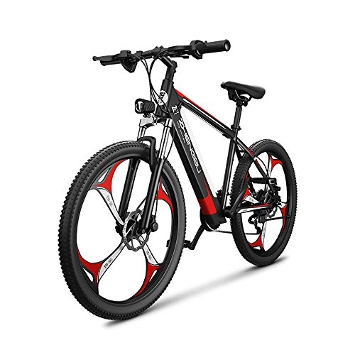 Electric Mountain Bike : Huaatiear Electric Bikes for Adult Magnesium Alloy Moped Spoke Rim Ebike All Terrain 26" 48V 400W Lithium-Ion Battery Mountain Ebike for Mens Outdoor Cycling Travel Work Out, Red