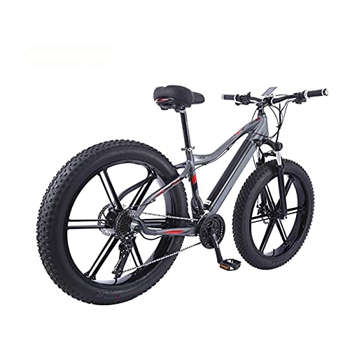 Electric Mountain Bike : HULLSI Electric Bike Aluminum Alloy for Adults, Mountain Bike 48V / 13Ah Removable Lithium Battery, 27 Speed Gears, Rough Wheel Snowmobile Double Disc Brakes