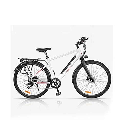 Electric Mountain Bike : HWOEK Adults City Electric Bike, 350W Powerful Motor 27" Mountain Commuter E-Bike Aluminum Alloy Frame 6 Speed Dual Disc Brakes Removable Battery Three Options, White, A 10AH