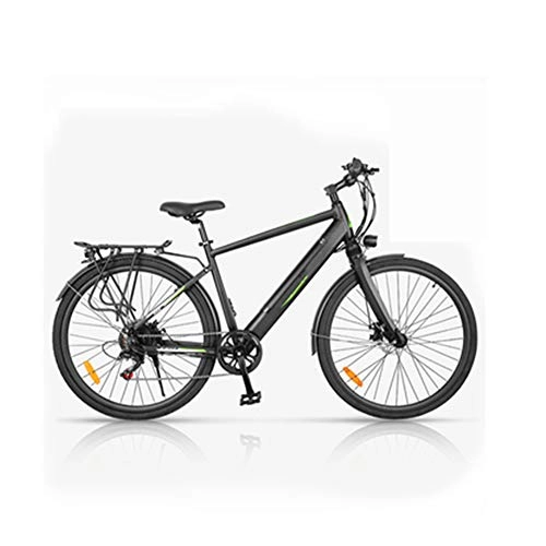 Electric Mountain Bike : HWOEK Adults City Electric Bike, with 350W Powerful Motor 27" Mountain Commute E Bike Aluminum Alloy Frame 6 Speed Dual Disc Brakes Removable Battery Three Options, Black, B 10.4AH