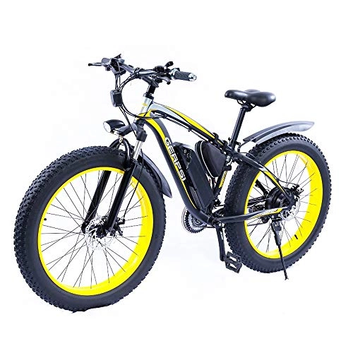 Electric Mountain Bike : HXwsa 26 Inch Fat Tire Electric Bike 48V 350W Motor Snow Electric Bicycle with Shimano 21 Speed Mountain Electric Bicycle Pedal Assist Lithium Battery Hydraulic Disc Brake