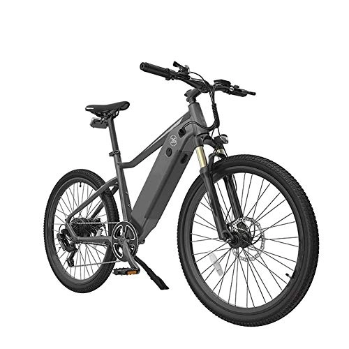 Electric Mountain Bike : HY-WWK Adults Mountain Electric Bike, 7 Speed 250W Motor 26 inch Outdoor Riding E-Bike with Waterproof Meter Dual Disc Brakes with Rear Seat, White, A, Grey