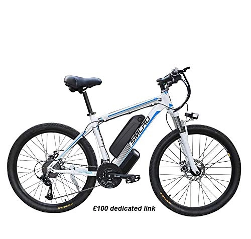 Electric Mountain Bike : Hyuhome Electric Bicycles for Adults, 360W Aluminum Alloy Ebike Bicycle Removable 48V / 10Ah Lithium-Ion Battery Mountain Bike / Commute Ebike (100)