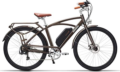 Electric Mountain Bike : IMBM COMET 700C / 26 Electric Bicycle 48V 13Ah 400W High Speed Electric Bike 5 Level Pedal Assist Longer Endurance Retro Style Ebike (Color : Brown)