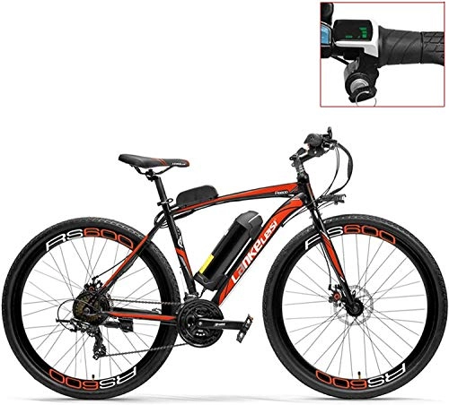 Electric Mountain Bike : IMBM RS600 700C Pedal Assist Electric Bike, 36V 20Ah Battery, 300W Motor, Aluminium Alloy Airfoil-shaped Frame, Both Disc Brake, 20-35km / h, Road Bicycle (Color : Red-LED, Size : Standard)
