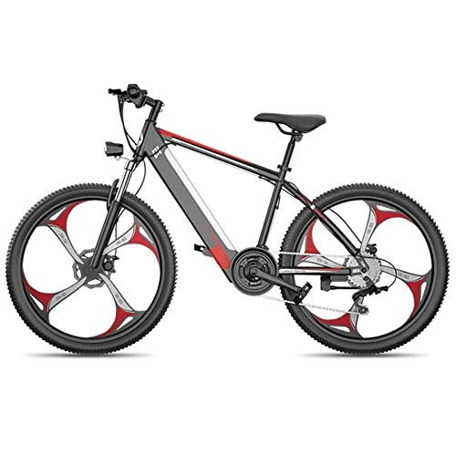 Electric Mountain Bike : JIEER Electric Mountain Bike 400W 26'' Fat Tire Electric Bicycle Mountain E-Bike Full Suspension for Adults, 27 Speed Shifter Aluminum Alloy Ebike Bicycle, City Bike Lightweight-Red