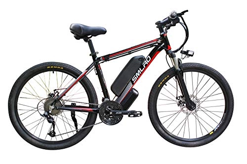Electric Mountain Bike : JXH 26 in Electric Mountain Bike Removable Large Capacity Lithium-Ion Battery (48V 350W), Electric Bike 21 Speed Gear Three Working Modes, Red
