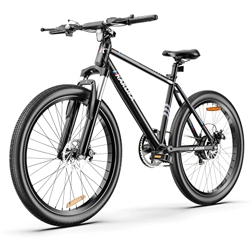 Electric Mountain Bike : KAKUKA K26 Electric Mountain Bike, 26" Ebike 36V 7.5AH Integrated Battery 250W Motor 25KPH Top Speed, Front Rear Suspension Brake, 7 Speed Gears City Commute Electric Bicycle for Adults and Teenager