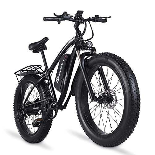 Electric Mountain Bike : Kinsella Electric Bicycle 26 Inch Wide Tire Off Road Electric Bike Mountain Electric Bike Pedal Assist 48V Lithium Battery Hydraulic Disc Brake - MX02S