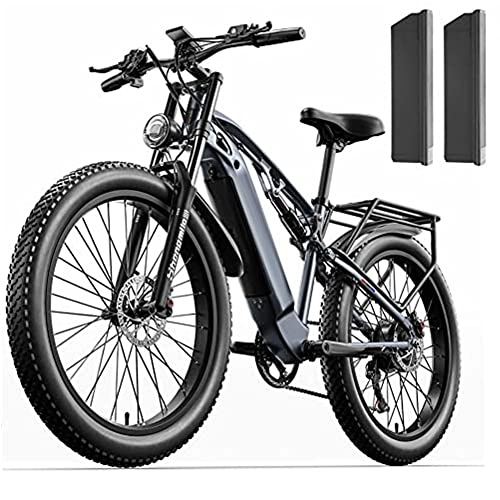 Electric Mountain Bike : Kinsella MX05 Electric Mountain Bike, BAFANG Motor 48V15AH Long Life Battery, 26" Tire Full Suspension Dual Oil Brake Electric Bicycle
