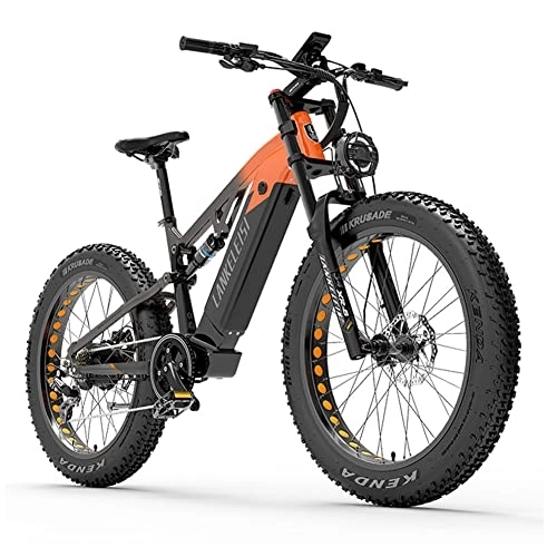 Electric Mountain Bike : Kinsella RV800 Plus motor Bafang VTT electric 48V20AH power 21700 lithium battery (orange black)
