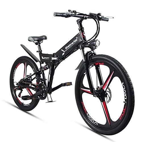 Electric Mountain Bike : KPLM Electric Folding Bicycle Adult 26 Inch Power Bicycle Road Mountain Bike 48V Lithium Battery Fold Moped