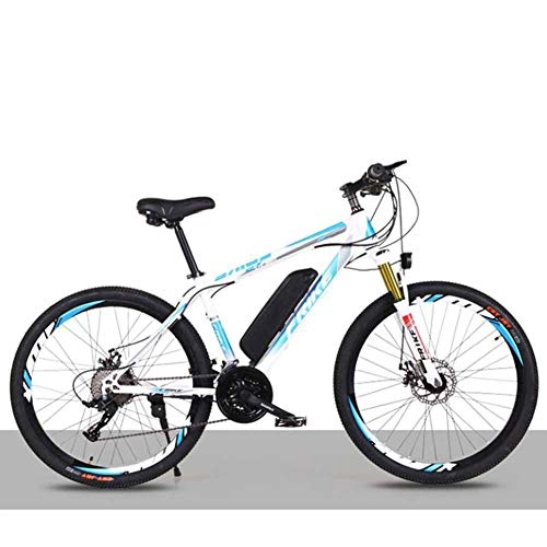 Electric Mountain Bike : KT Mall Electric Bike for Adults 26 in Electric Bicycle with 250W Motor 36V 8Ah Battery 21 Speed Double Disc Brake E-bike 3 Riding Systems Maximum Speed 35Km / h, White