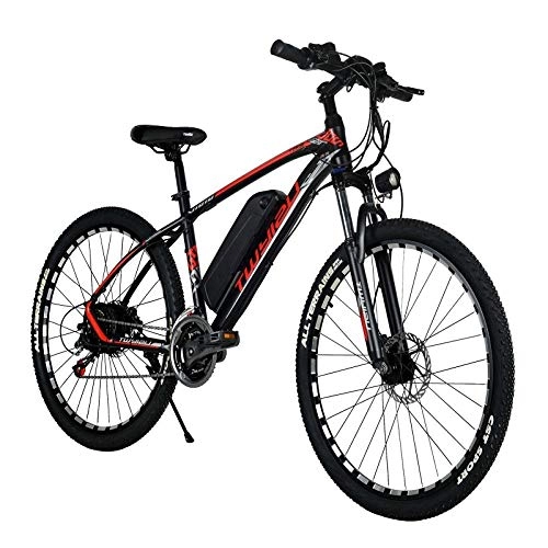 Electric Mountain Bike : KUSAZ Adult and youth electric bicycle 350W 36V with tire LCD screen for sports outdoor riding-red