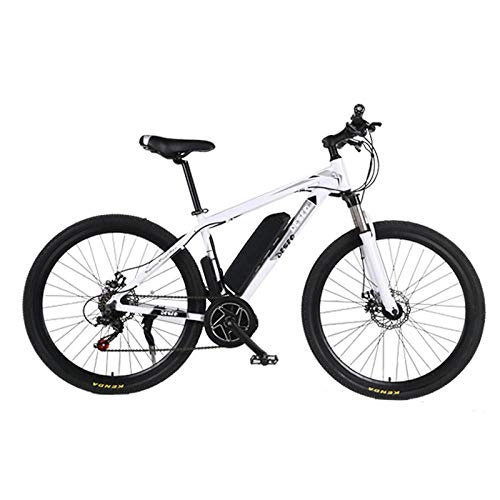 Electric Mountain Bike : KUSAZ Electric mountain bike, 250W 26-inch electric bike with detachable 36V / 8AH lithium-ion battery, lockable front fork, suitable for adults-white