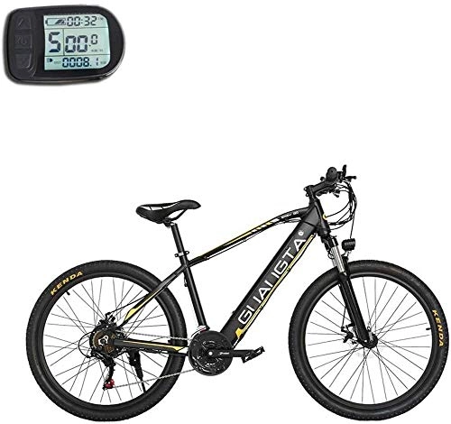 Electric Mountain Bike : LAMTON Adult 27.5 Inch Electric Mountain Bike, 48V Lithium Battery, Aviation High-Strength Aluminum Alloy Offroad Electric Bicycle, 21 Speed (Color : A, Size : 60KM)