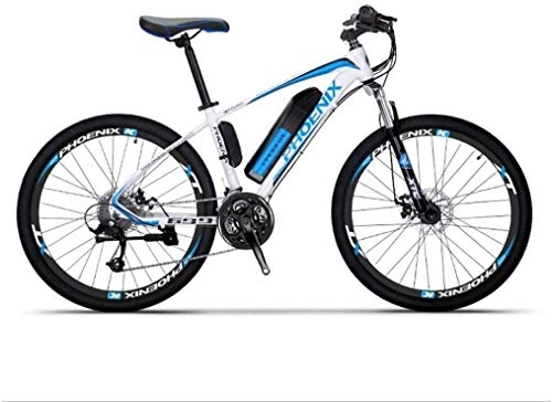 Electric Mountain Bike : LAMTON Adult Electric Mountain Bike, 36V Lithium Battery, High-Strength Steel Frame Offroad Electric Bicycle, 27 Speed 26 Inch Wheels (Color : C)
