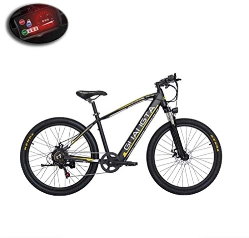 Electric Mountain Bike : LAMTON Adult Electric Mountain Bike, 48V Lithium Battery, Aviation High-Strength Aluminum Alloy Offroad Electric Bicycle, 7 Speed 26 Inch Wheels (Color : A, Size : 60KM)