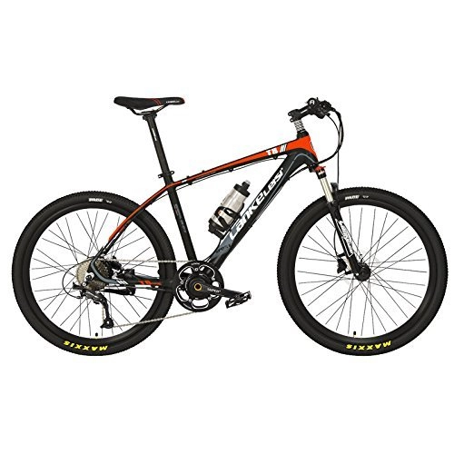 Electric Mountain Bike : LANKELEISI T8+ High Quality 26 Inches Cool E Bike, 6 Grade Torque Sensor System, 9 Speeds, Oil Disc Brakes, Up to 90Km Endurance 30~40km / h (Black Red, Plus 1 Spared Battery)